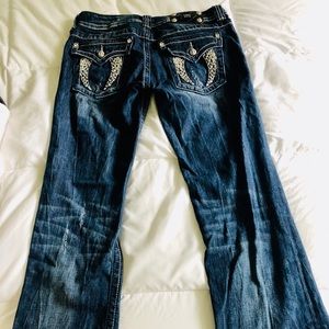 Miss Me size 30 bootcut jeans, embellished pockets